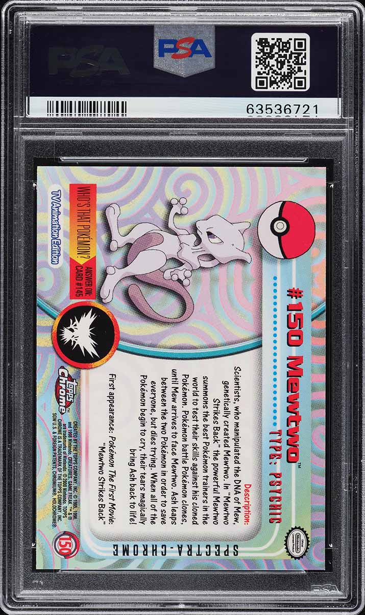 2000 Topps Pokemon Chrome Series 2 Spectra Mewtwo #150 PSA 10 GEM MINT