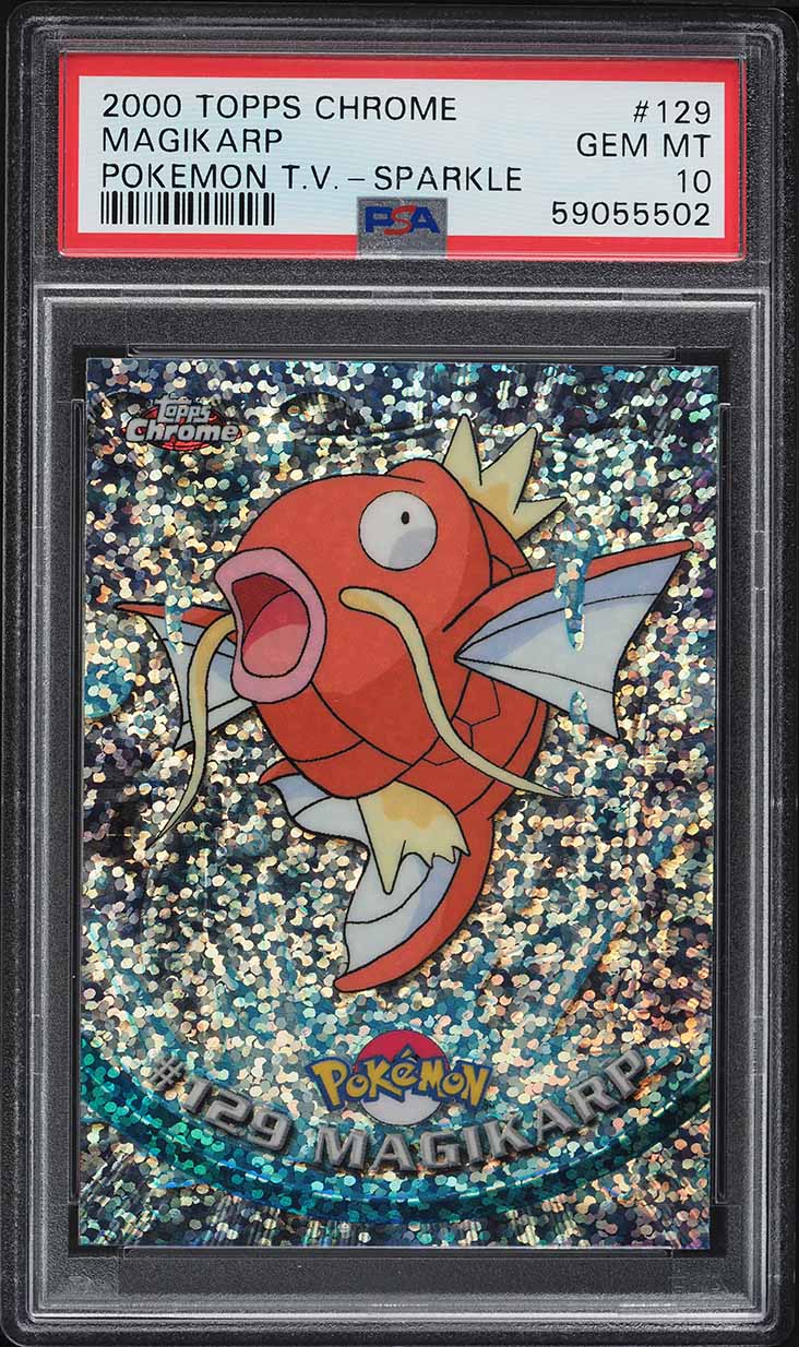 2000 Pokemon Topps Chrome Series 2 Sparkle Magikarp #129 PSA 10