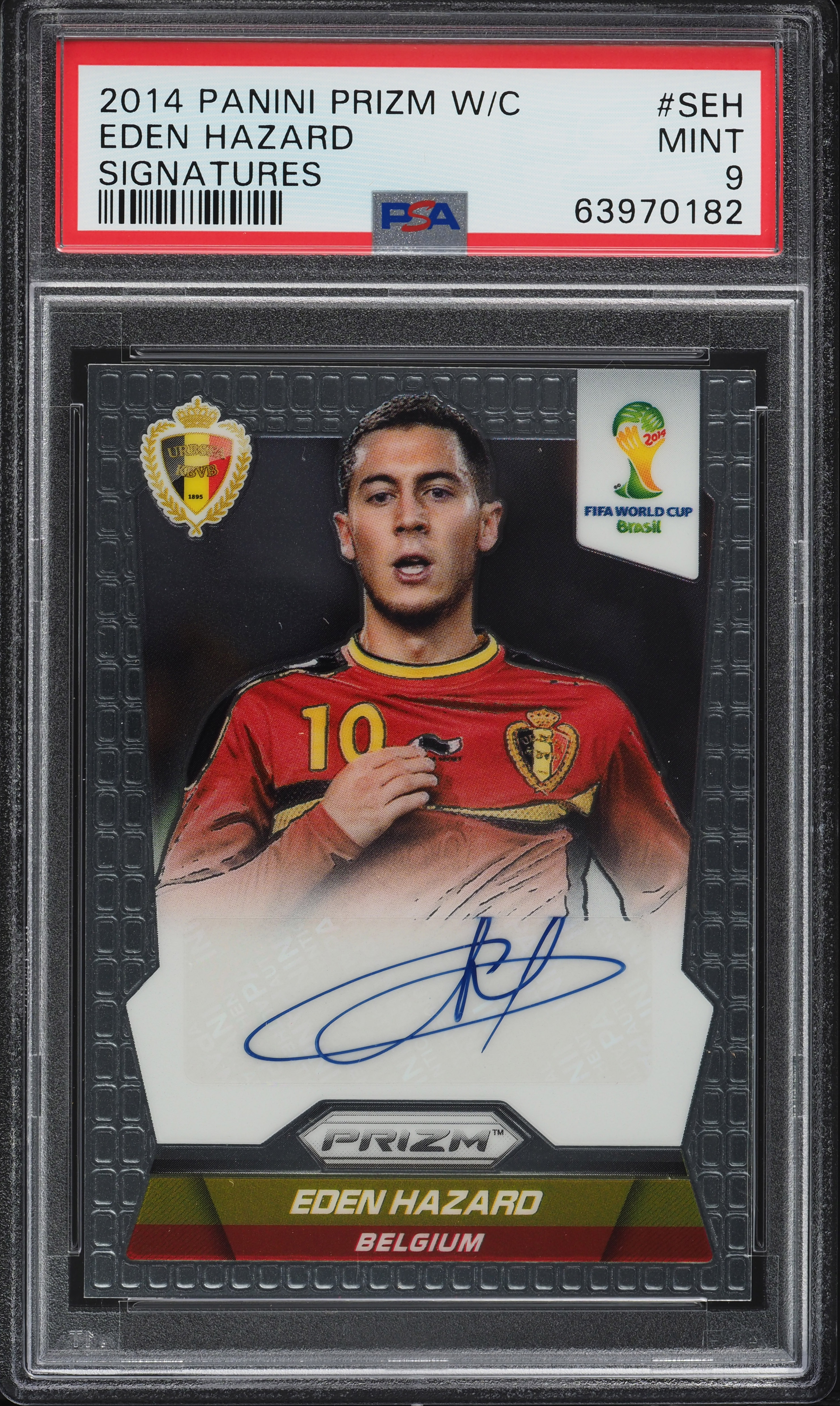 2014 Panini Prizm World Cup Signatures Eden Hazard AUTO #SEH PSA 9