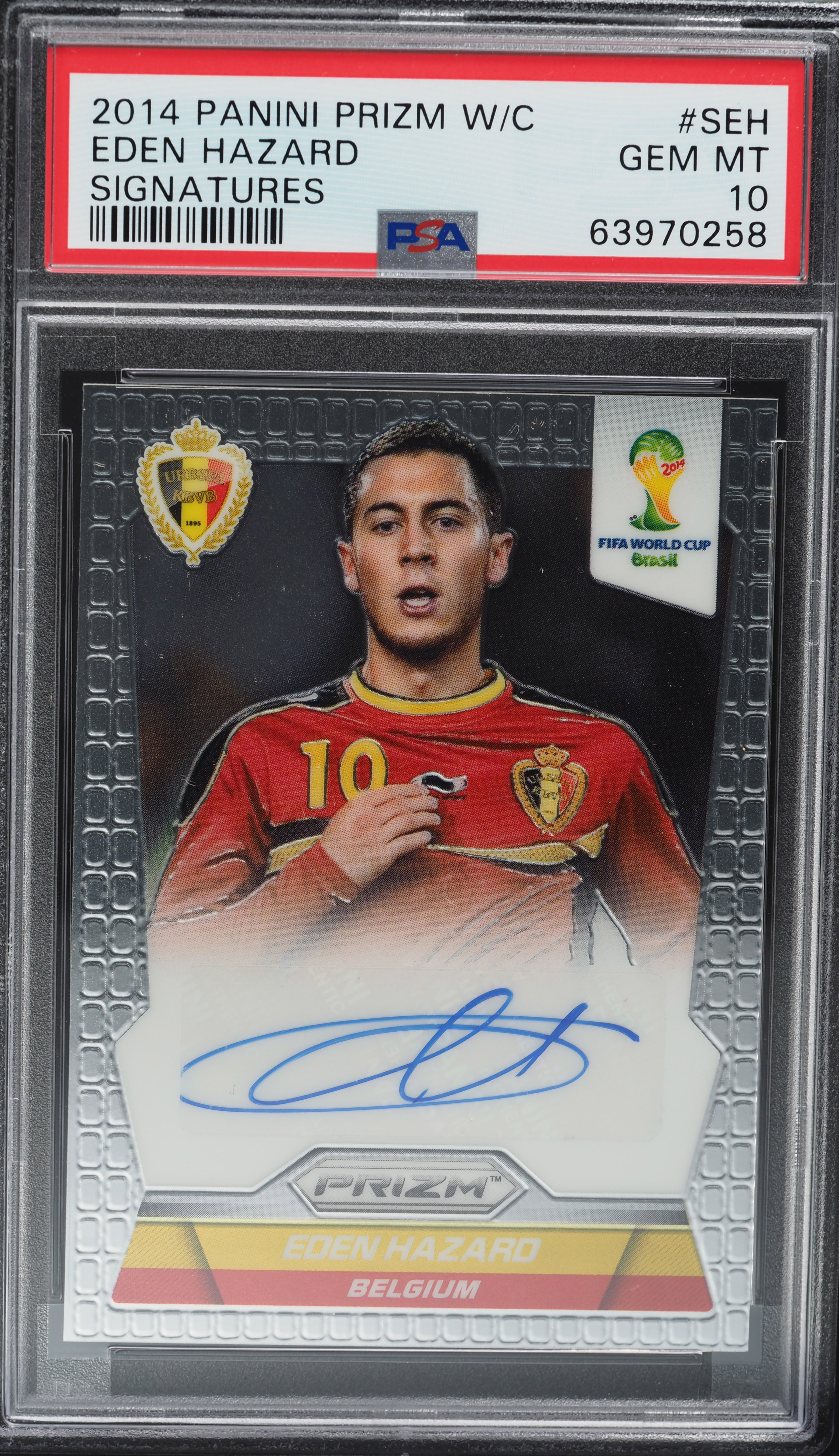 2014 Panini Prizm World Cup Signatures Eden Hazard AUTO #SEH PSA