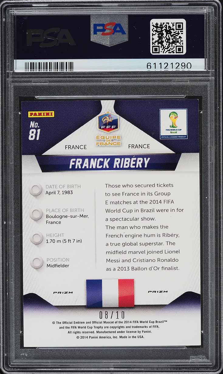 2014 Panini Prizm World Cup Gold Franck Ribery /10 #81 PSA 9 MINT