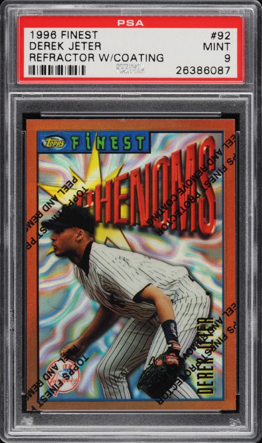 1996 Finest Phenoms Refractor w/ Coating Derek Jeter ROOKIE #92 PSA 9 MINT