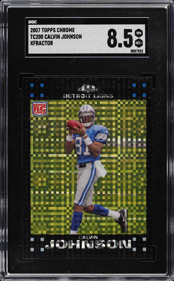 2007 Topps Chrome Xfractor Calvin Johnson ROOKIE #TC200 SGC 8.5 NM-MT+