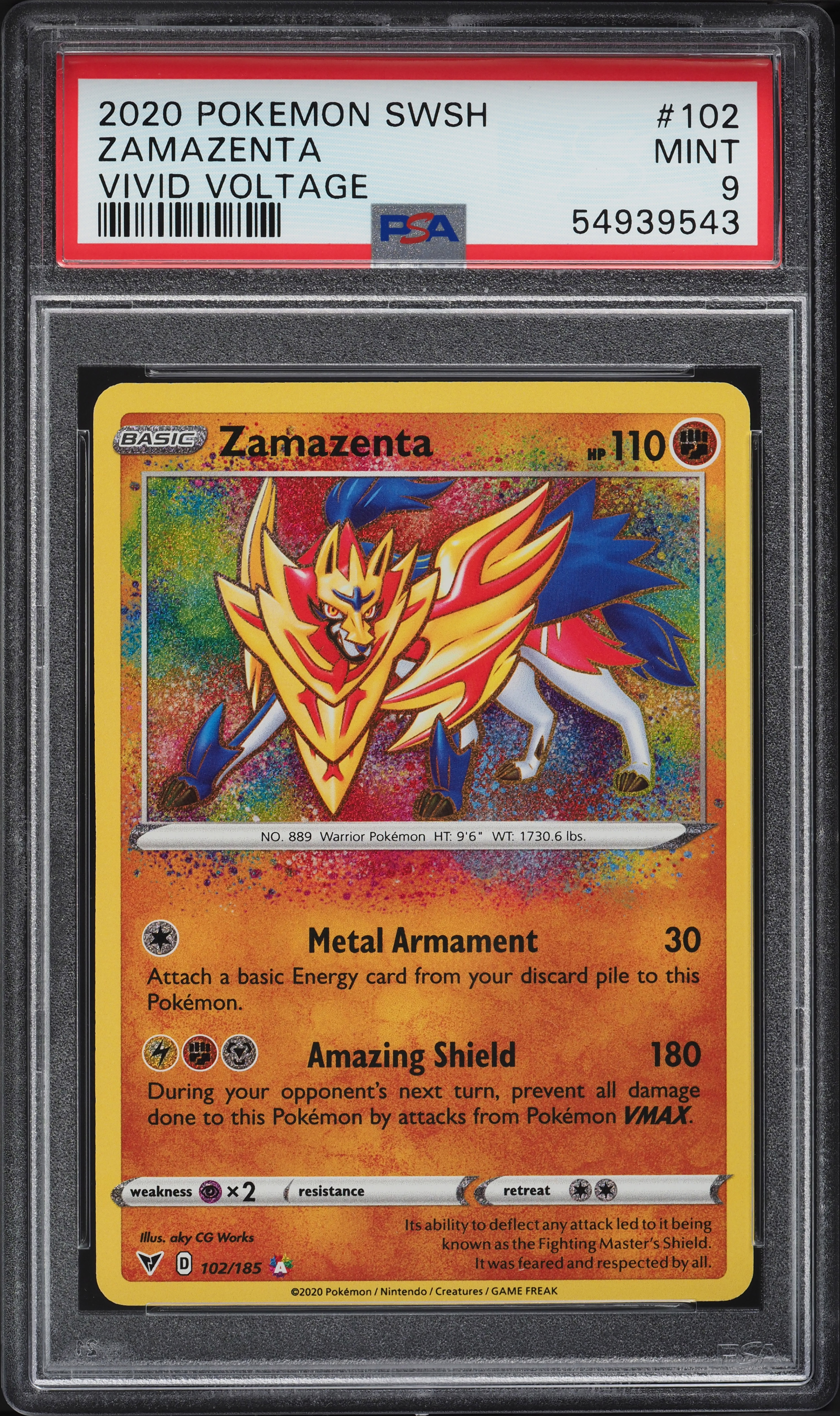 2020 Pokemon Sword & Shield Vivid Voltage Amazing Rare Zamazenta