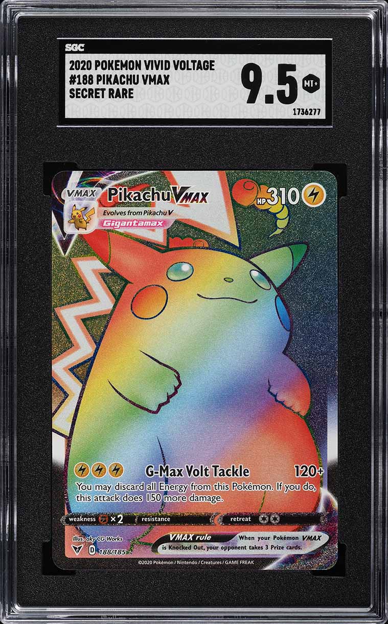 2020 Pokemon Sword & Shield Vivid Voltage Rainbow Rare Pikachu VMAX #188  CGC 10 PRISTINE on Fanatics Collect