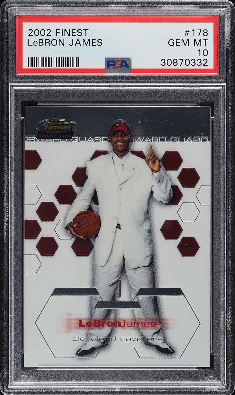 2002 Finest Basketball LeBron James ROOKIE #178 PSA 10 GEM MINT on