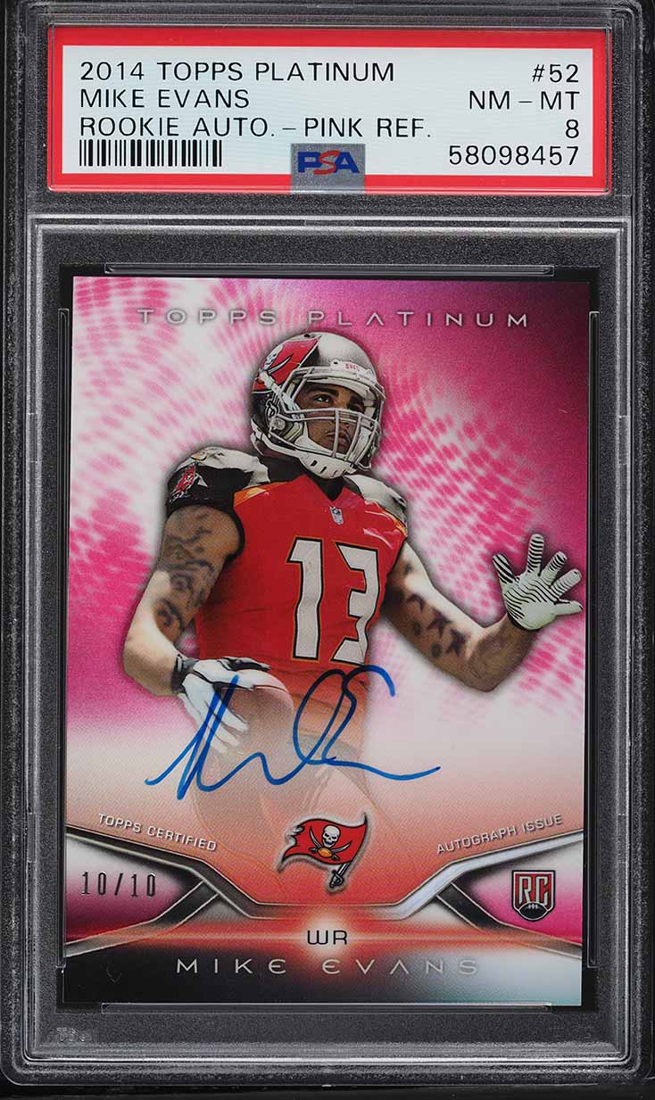 2014 Topps Platinum Pink Refractor Mike Evans ROOKIE AUTO 10
