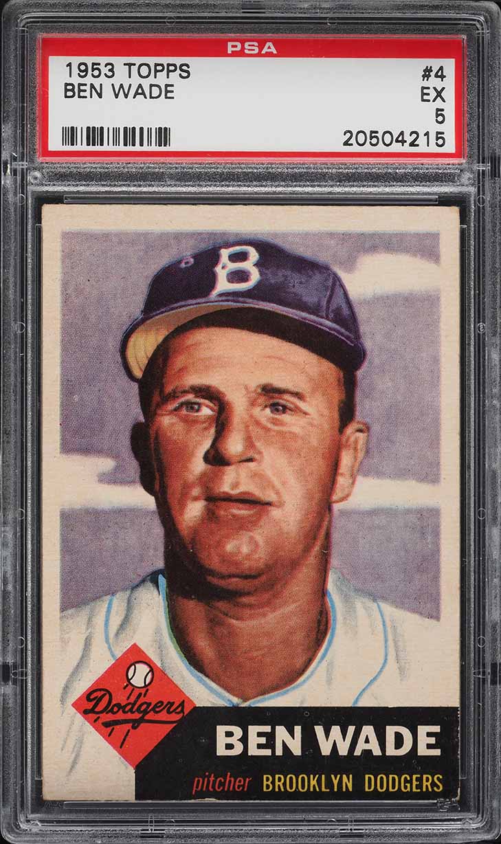 1953 Topps Ben Wade SHORT PRINT #4 PSA 5 EX