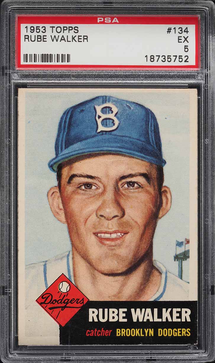 1953 Topps Rube Walker SHORT PRINT #134 PSA 5 EX