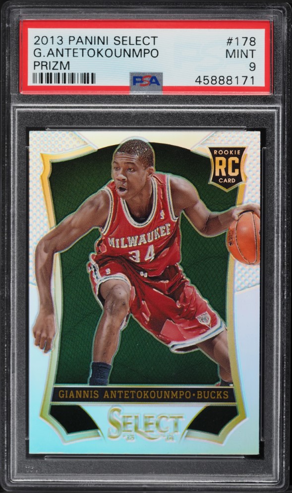 2013 Select Silver Prizm Giannis Antetokounmpo ROOKIE #178 PSA 9 MINT