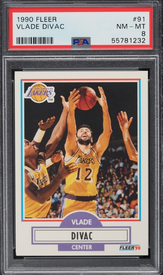 1990 Fleer Basketball Vlade Divac ROOKIE #91 PSA 8 NM-MT