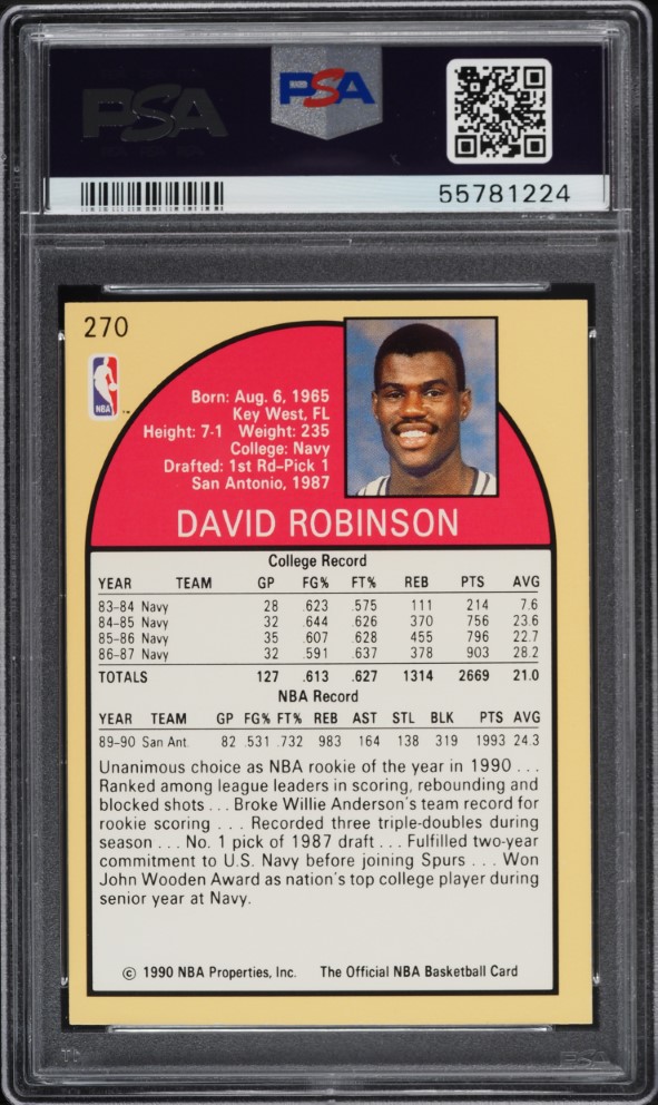 1990 Hoops David Robinson #270 PSA 7 NRMT on Fanatics Collect