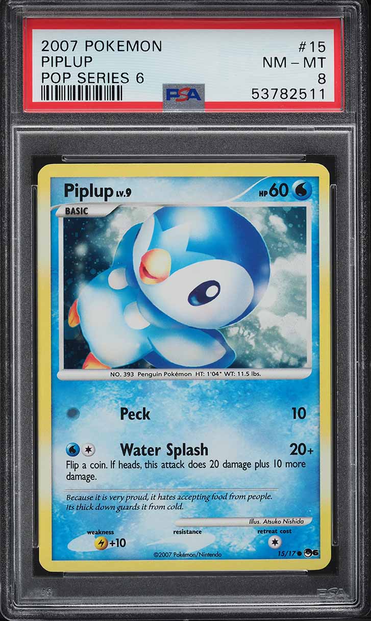 2007 Pokemon Pop Series 6 Holo Piplup #15 PSA 8 NM-MT on Fanatics