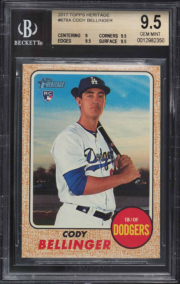 2017 Topps Heritage Cody Bellinger ROOKIE #678A BGS 9.5 GEM MINT
