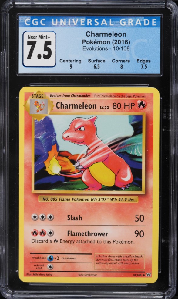 2016 Pokemon XY Evolutions Charmeleon #10 CGC 7.5 NRMT+