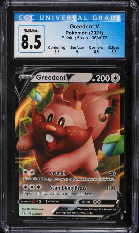 2021 Pokemon Sword & Shield Shining Fates Greedent V #53 CGC 8.5 NM-MT+ on Fanatics Collect 2021 Pokemon Sword & Shield Shining Fates Greedent V #53 CGC 8.5 NM-MT+ on Fanatics Collect