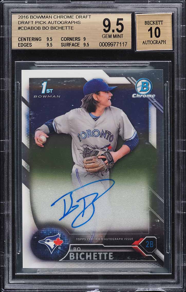 2016 Bowman Chrome Draft Bo Bichette ROOKIE AUTO #CDABOB BGS 9.5 GEM MINT