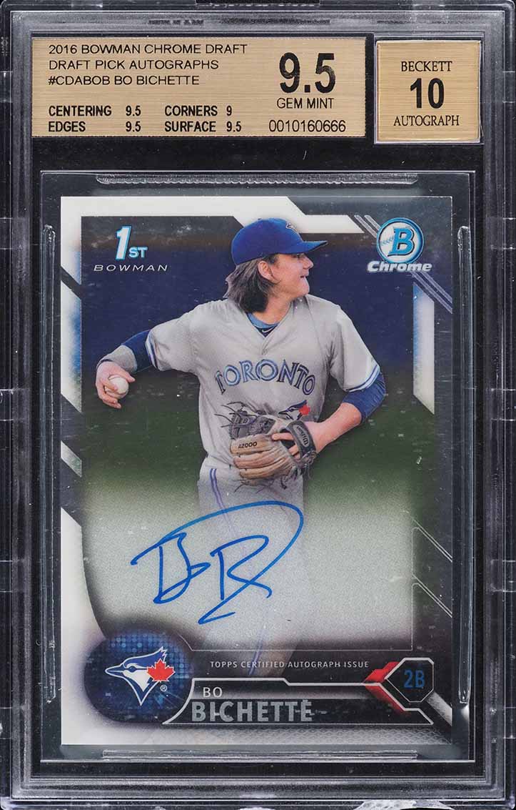 2016 Bowman Chrome Draft Bo Bichette ROOKIE AUTO #CDABOB BGS 9.5 GEM MINT