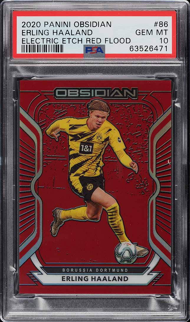 2020 Topps Chrome UEFA Champions League Erling Haaland SP #49 PSA