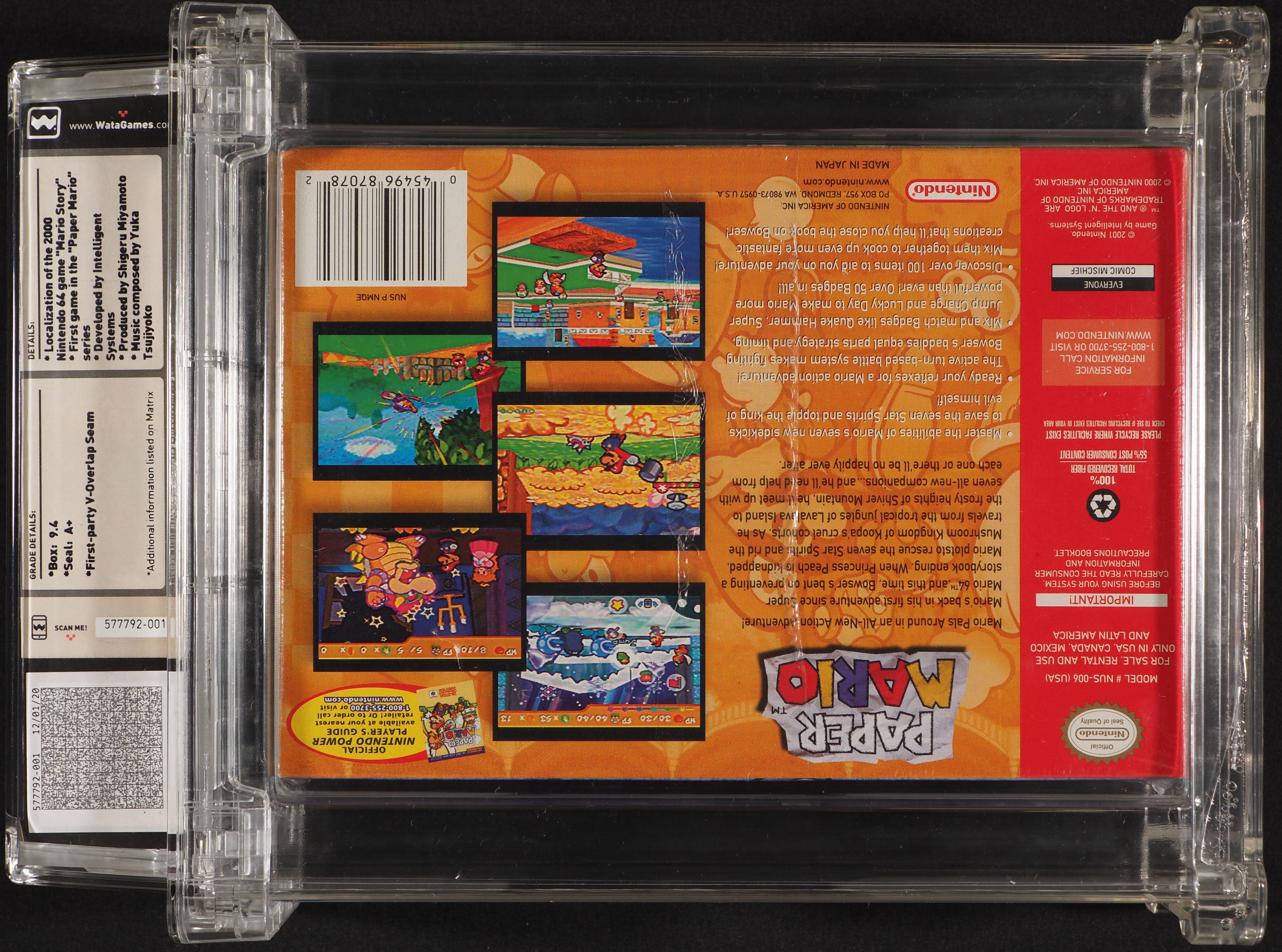 2000 Nintendo 64 N64 Paper Mario WATA 9.4 A+ on Fanatics Collect