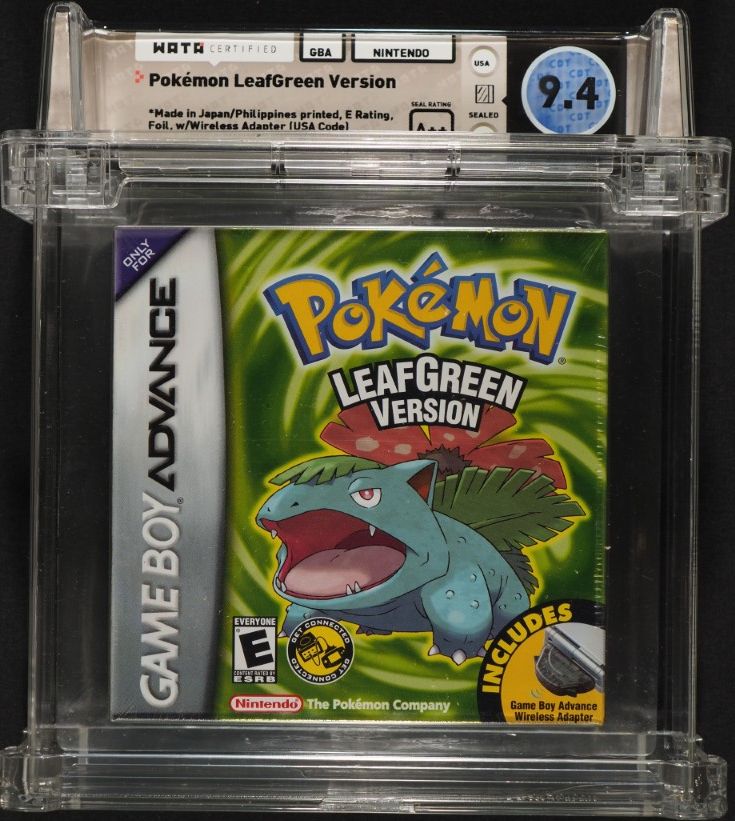 2004 Nintendo Gameboy Advance GBA Pokemon LeafGreen Version WATA