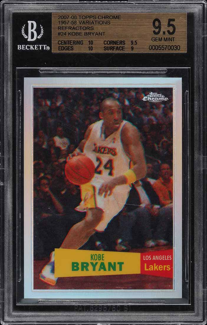 2007 Topps Chrome '57-58 Variation Refractor Kobe Bryant /999 BGS 9.5 GEM MINT