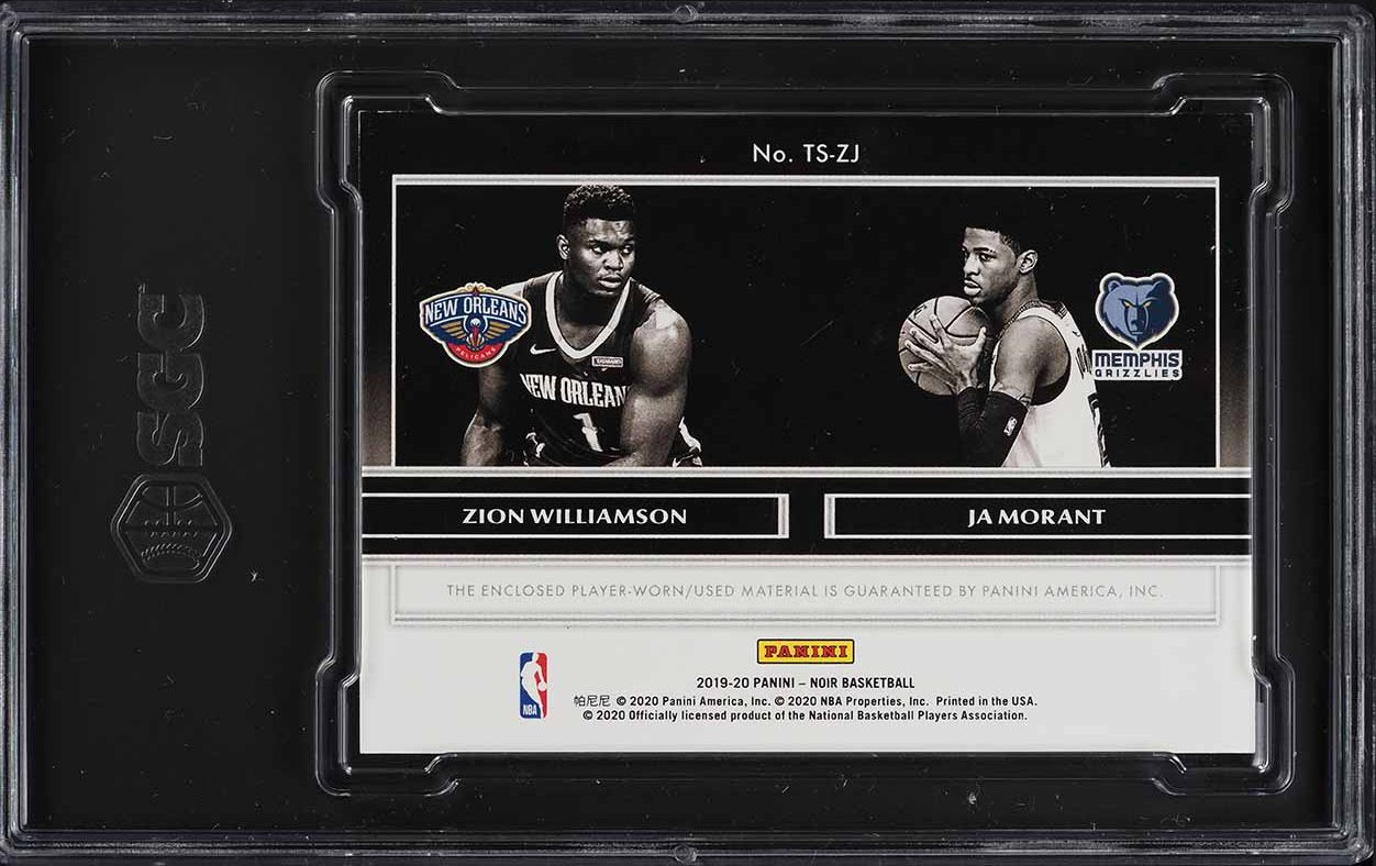 2019 Panini Noir Zion Williamson Ja Morant ROOKIE PATCH /99 #TS-ZJ