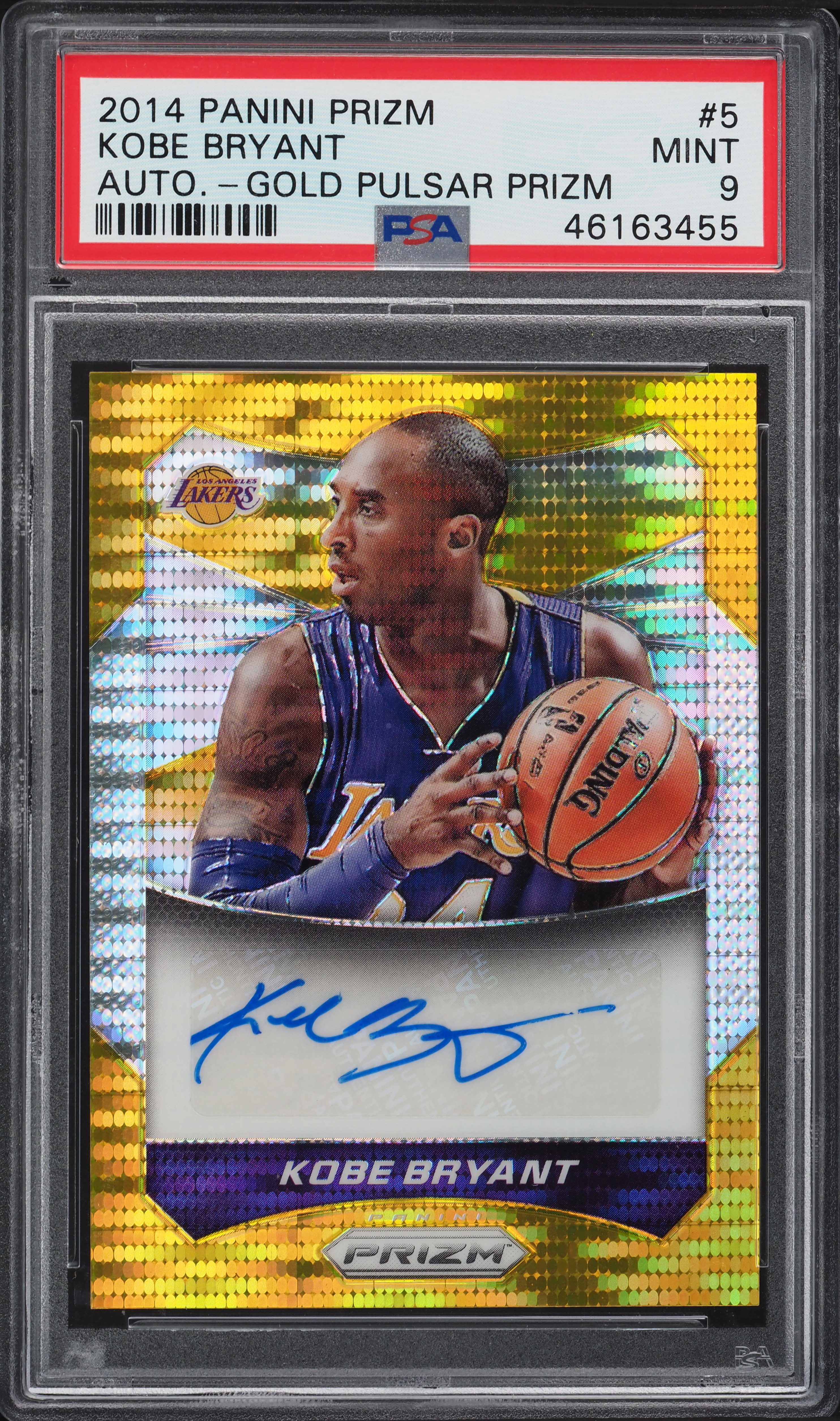 2014 Panini Prizm Gold Pulsar Prizms Kobe Bryant AUTO 1/10 #5 PSA