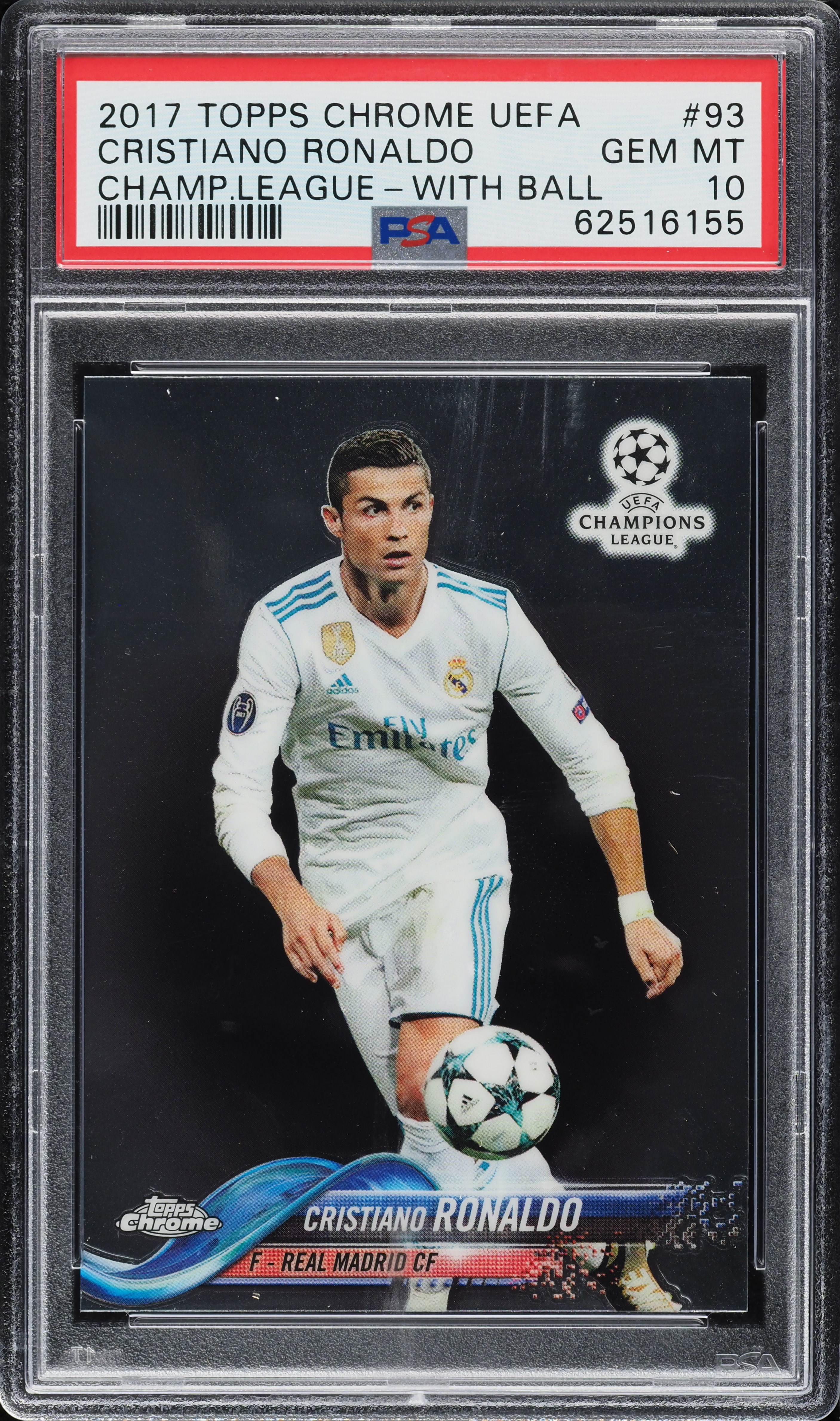 2017 Topps Chrome UEFA Champions League Cristiano Ronaldo #93 PSA