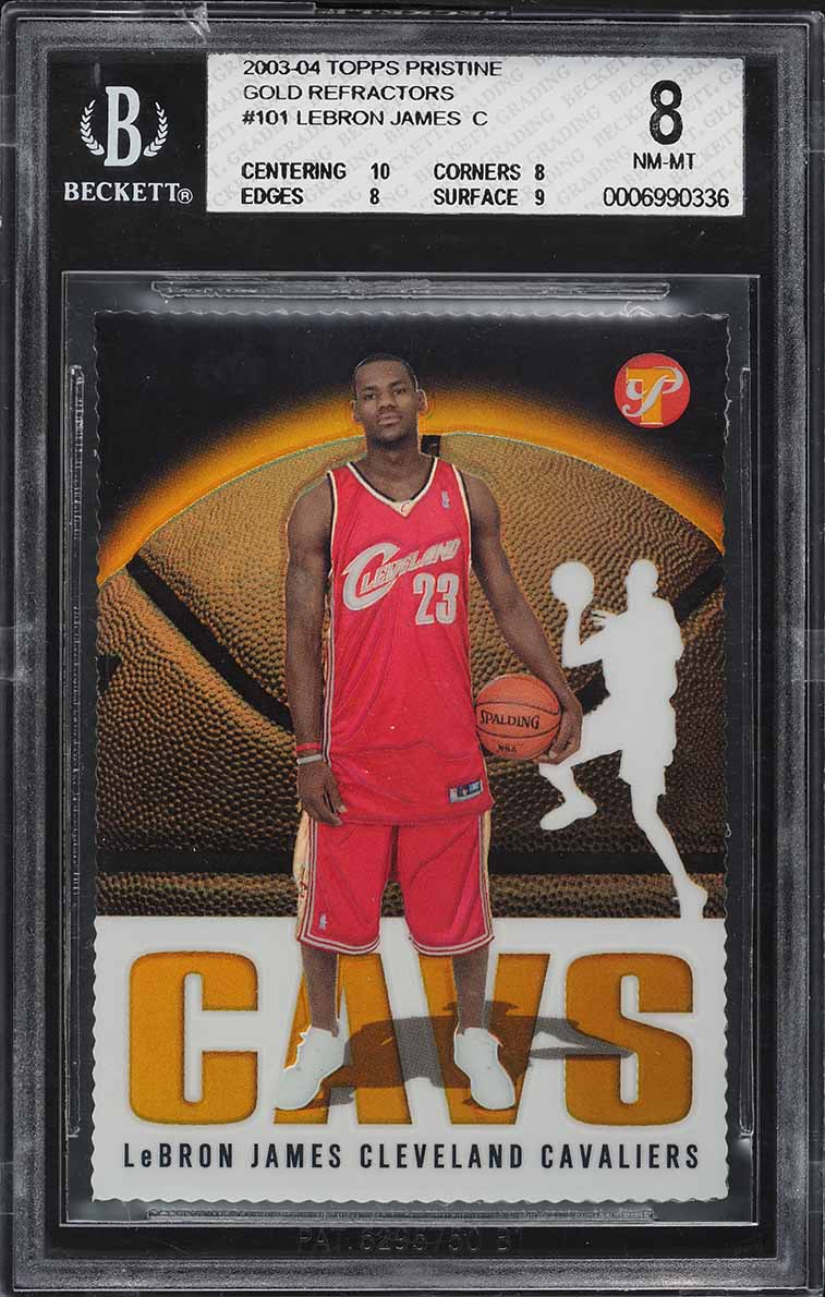 2003 Topps Pristine Gold Refractor LeBron James ROOKIE /99 #101 BGS 8 NM-MT