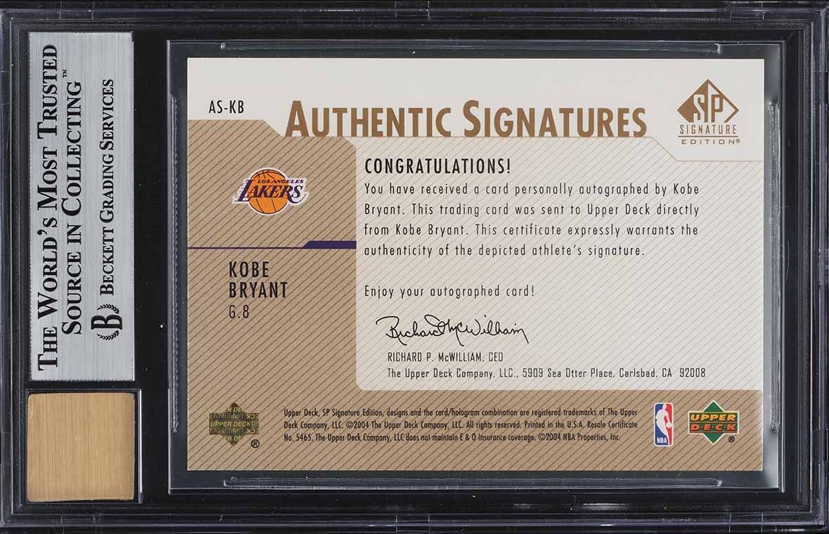 2003 SP Signature Edition Gold Kobe Bryant AUTO 1/50 #KB BGS 8.5 NM-MT+