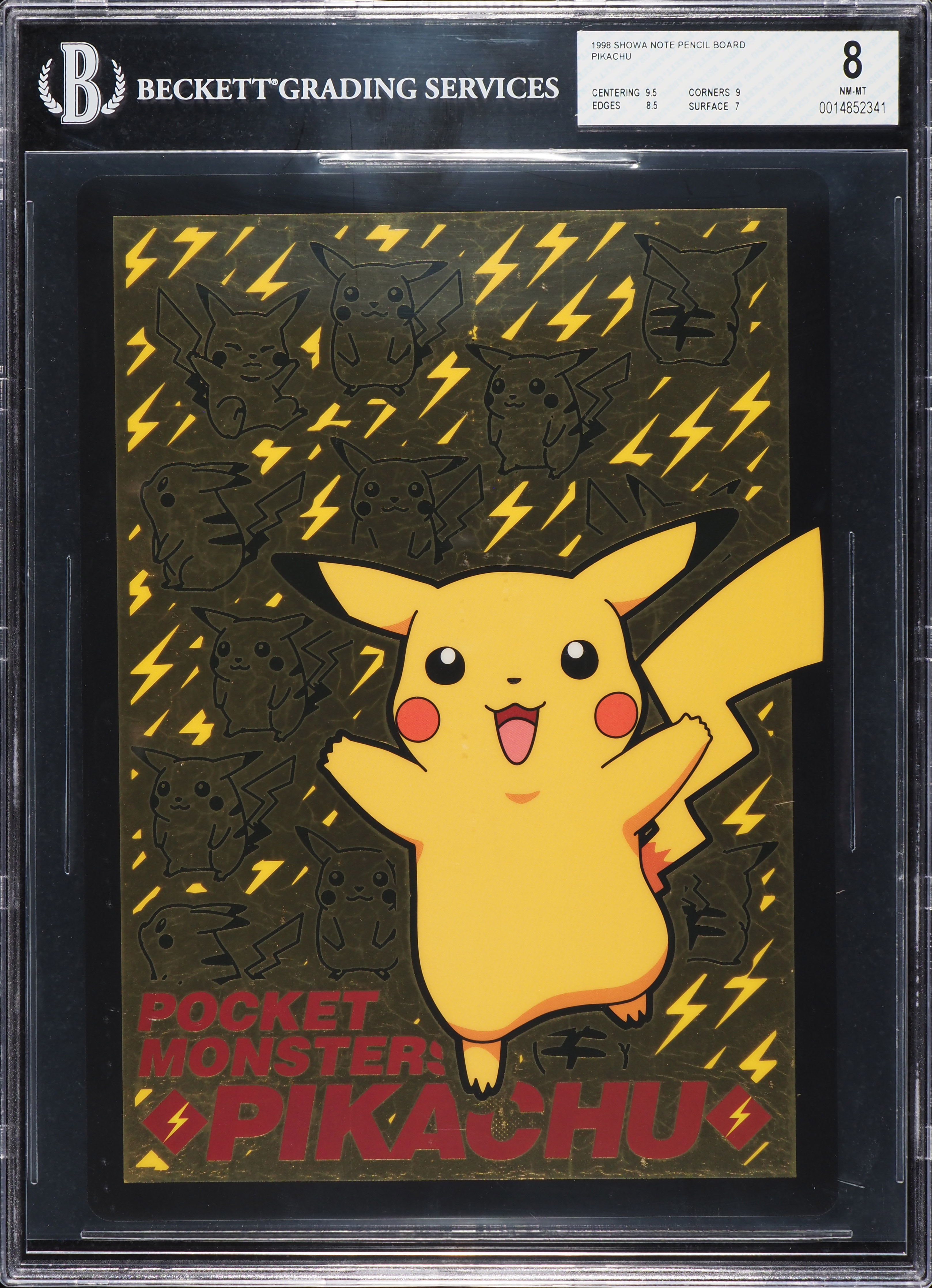 1998 Pokemon Showa Note Pencil Board Pikachu BGS 8 NM-MT on