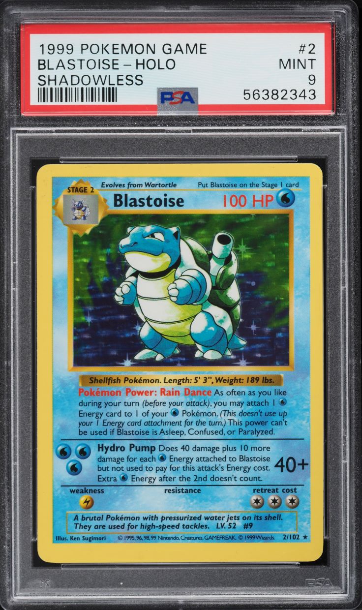 1996 Pokemon Japanese Base Set No Rarity Symbol Holo Blastoise #9