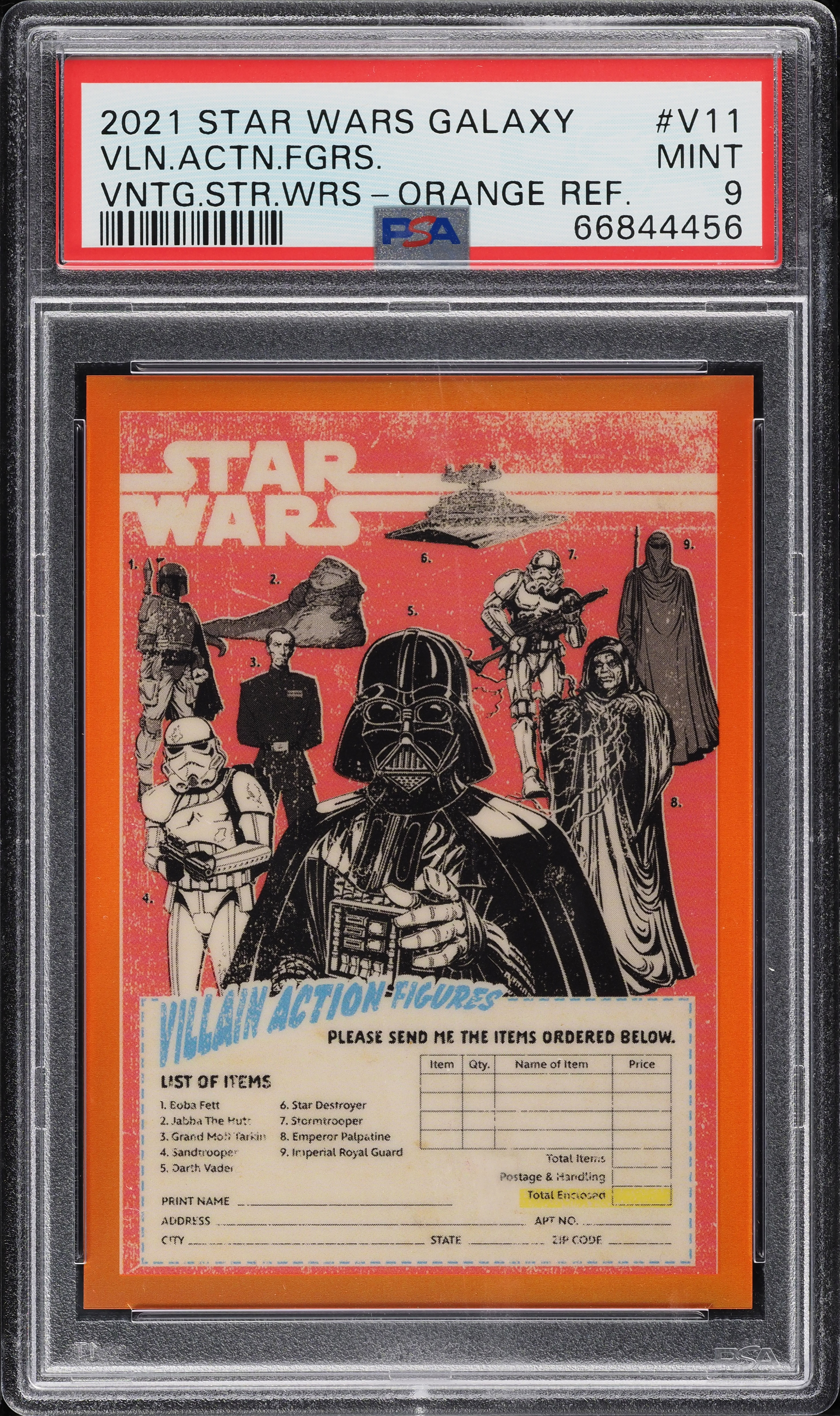 2021 Topps Chrome Star Wars Vintage Orange Refractor Action