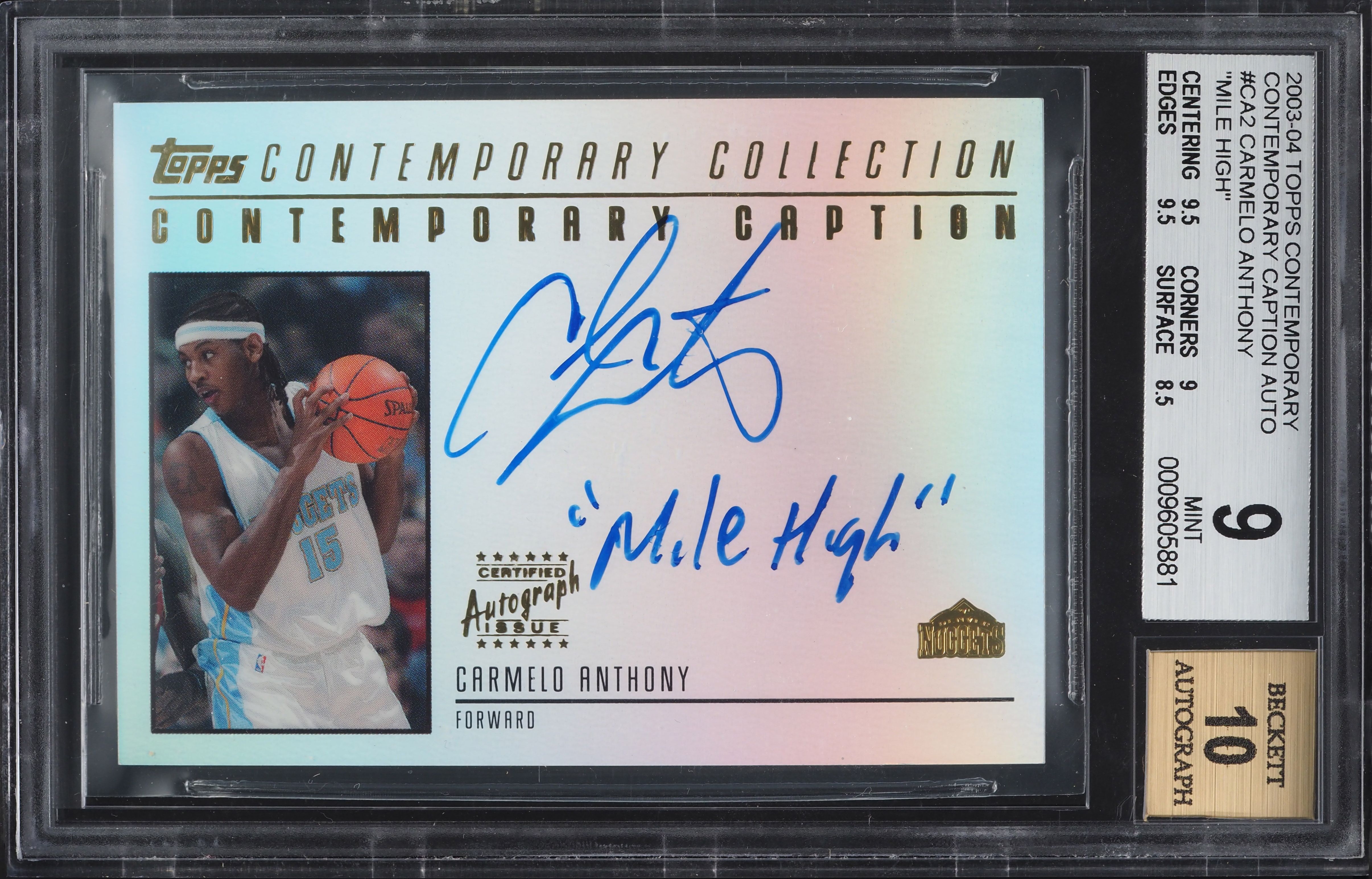2003 Topps Contemporary Collection Caption Carmelo Anthony ROOKIE 