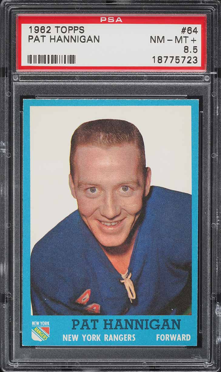 1962 Topps Hockey Pat Hannigan #64 PSA 8.5 NM-MT+