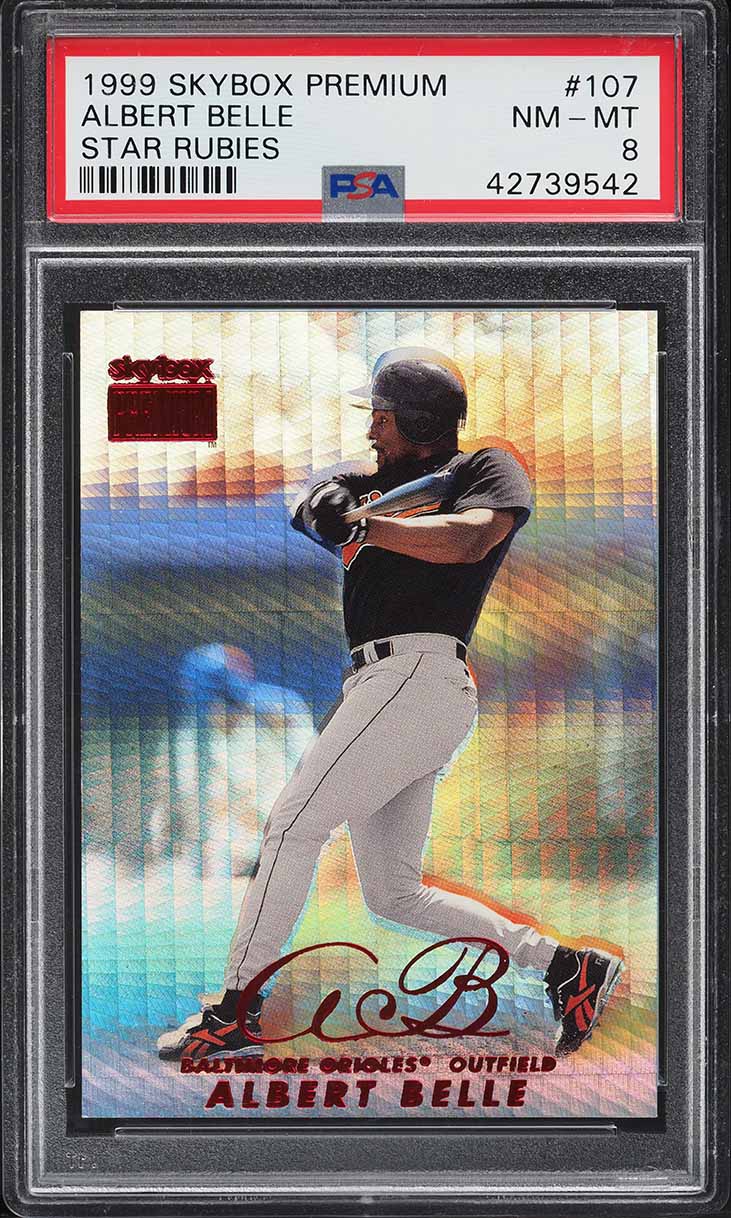 1999 Skybox Premium Star Rubies Albert Belle /50 #107 PSA 8 NM-MT