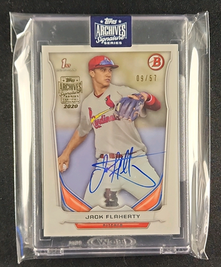 2020 Topps Archives Signature Series Jack Flaherty AUTO /57 #DP30 MBA AUTH