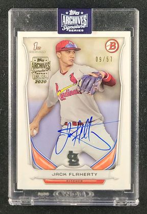 2020 Topps Archives Signature Series Jack Flaherty AUTO /57 #DP30 MBA AUTH
