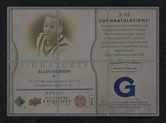 2012 Exquisite Collection Signatures Allen Iverson AUTO /30 #S-AI MBA AUTH