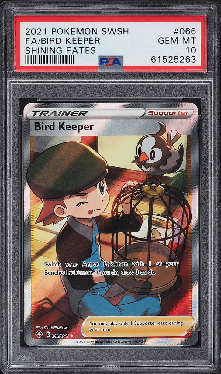 2021 Pokemon Sword & Shield Shining Fates Full Art Bird Keeper #66 PSA 10 GEM