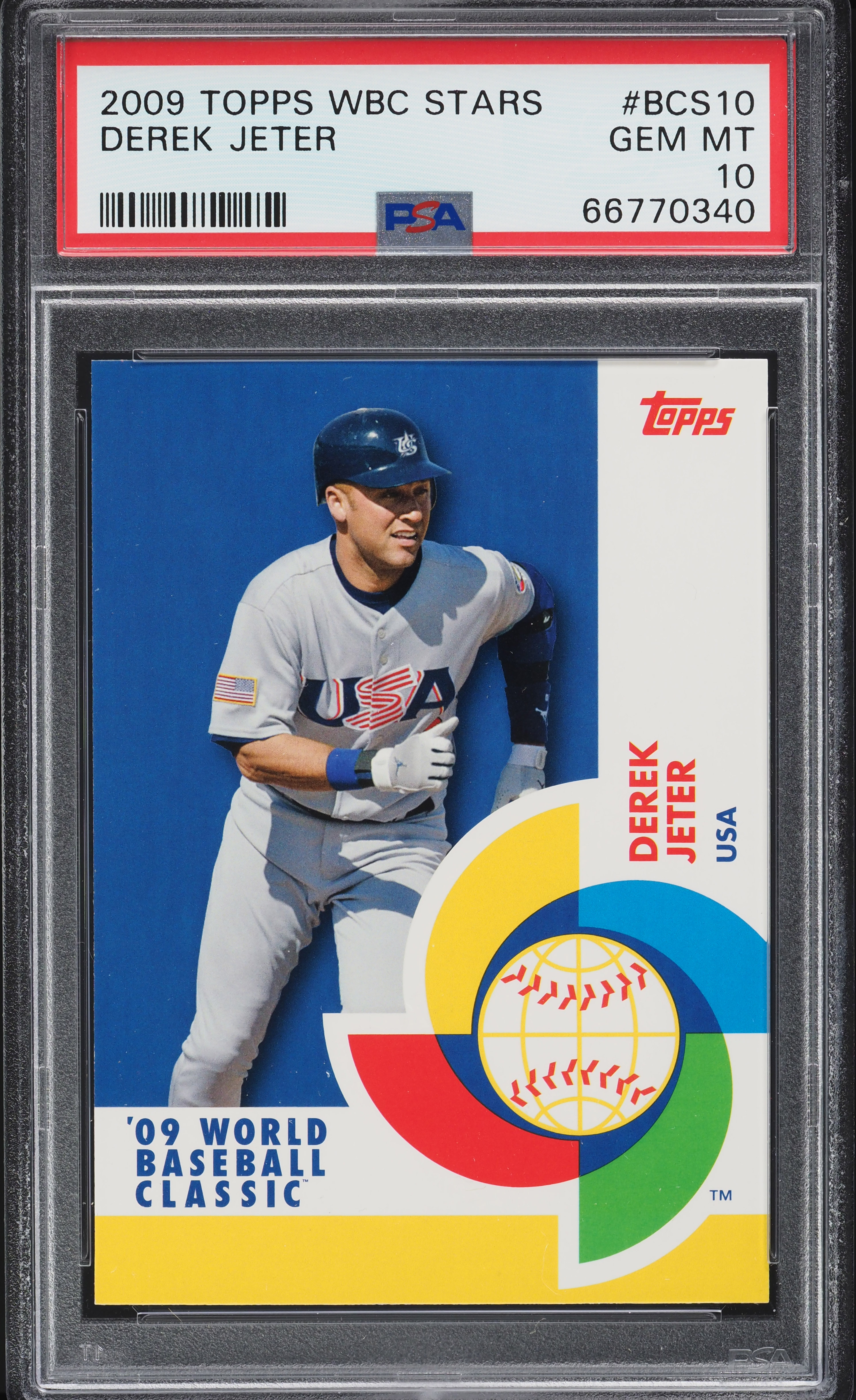 2009 Topps World Baseball Classic Stars Derek Jeter #BCS10 PSA 10
