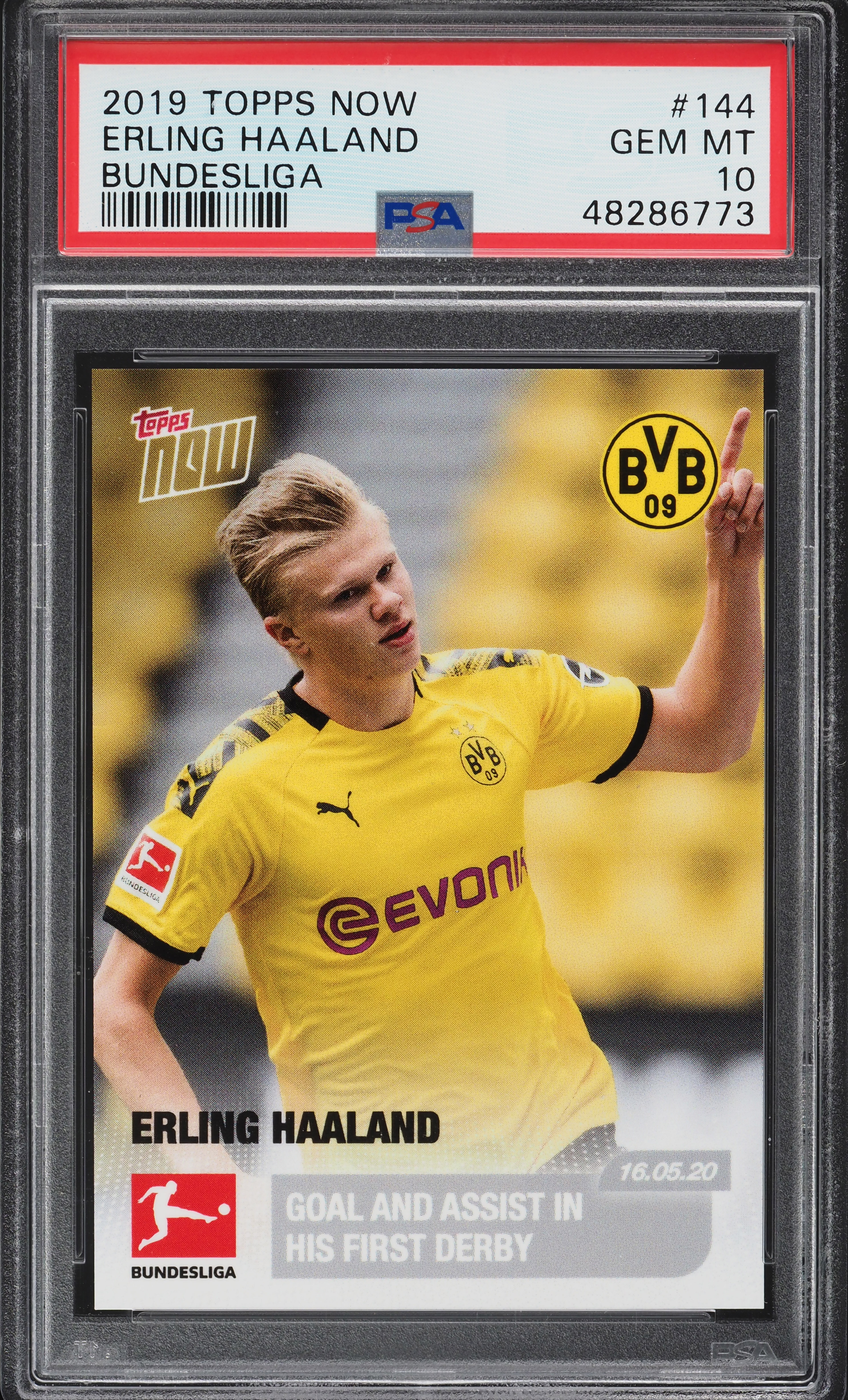 2019 Topps Now Bundesliga Erling Haaland ROOKIE #144 PSA 10 GEM