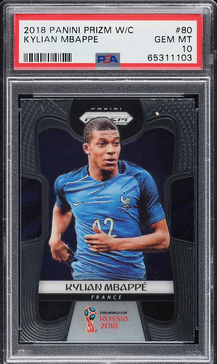 2018 Panini Prizm World Cup Cyrillic Text Kylian Mbappe SSP ROOKIE