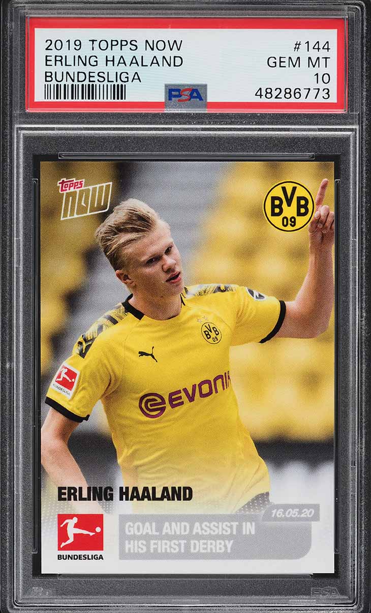 2019 Topps Now Bundesliga Erling Haaland ROOKIE #144 PSA 10 GEM