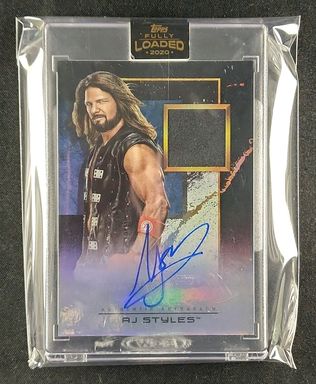 2020 Topps WWE Fully Loaded Black AJ Styles PATCH AUTO /99 #SG-AJ MBA AUTH