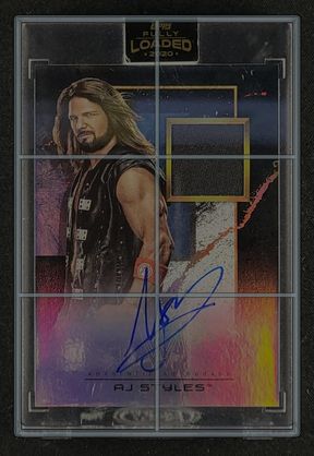 2020 Topps WWE Fully Loaded Black AJ Styles PATCH AUTO /99 #SG-AJ MBA AUTH