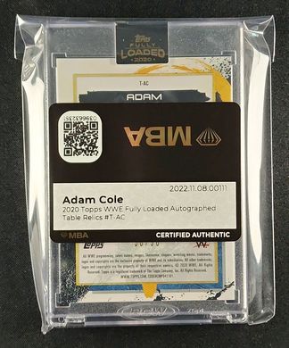 2020 Topps WWE Fully Loaded Table Relics Adam Cole PATCH AUTO /50 #T-AC MBA AUTH