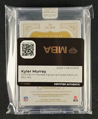2019 Panini Flawless Gloves Platinum Kyler Murray ROOKIE PATCH AUTO 1/1 MBA AUTH