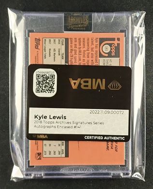 2018 Topps Archives Signatures Series Kyle Lewis ROOKIE AUTO /39 #141 MBA AUTH